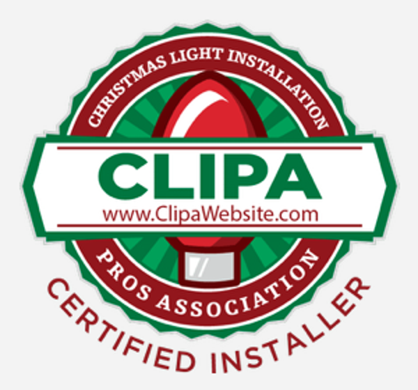 CLIPA Christmas Light Installation Pros Association certified installer badge